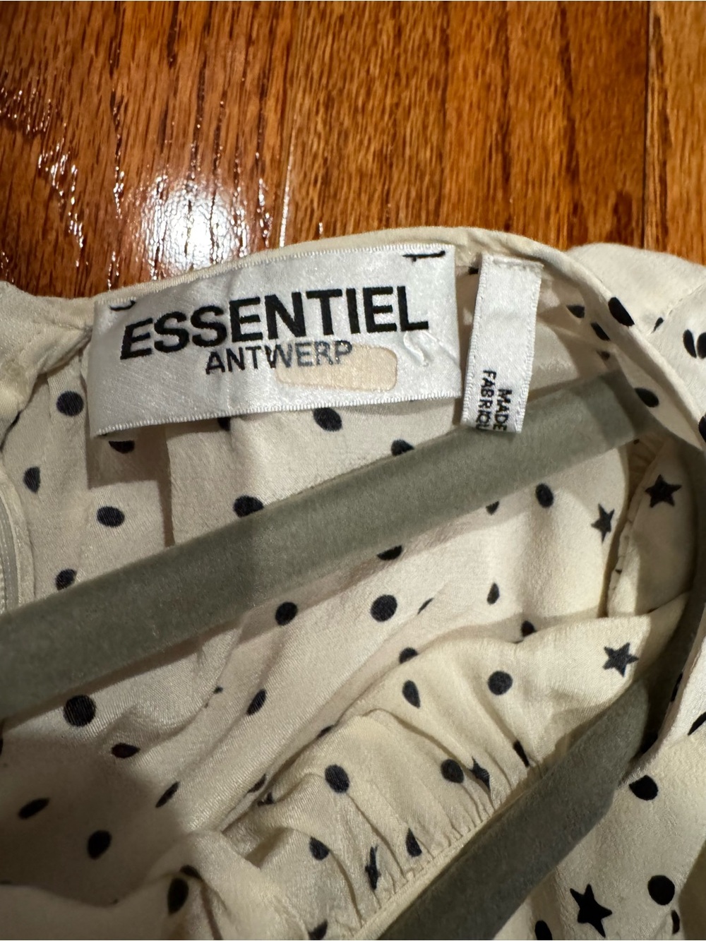 Essential Antwerp Zeyboard Black & Ivory Stars Polka Dot Long Sleeve Blouse - Picture 5 of 6